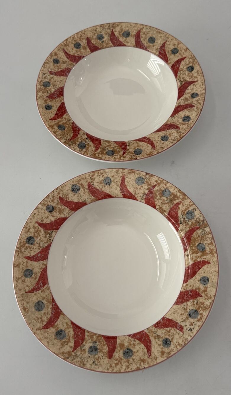 Sasaki Delphi Sunburst Bowls Designed by Loretta Agro 8.5" Set of 2